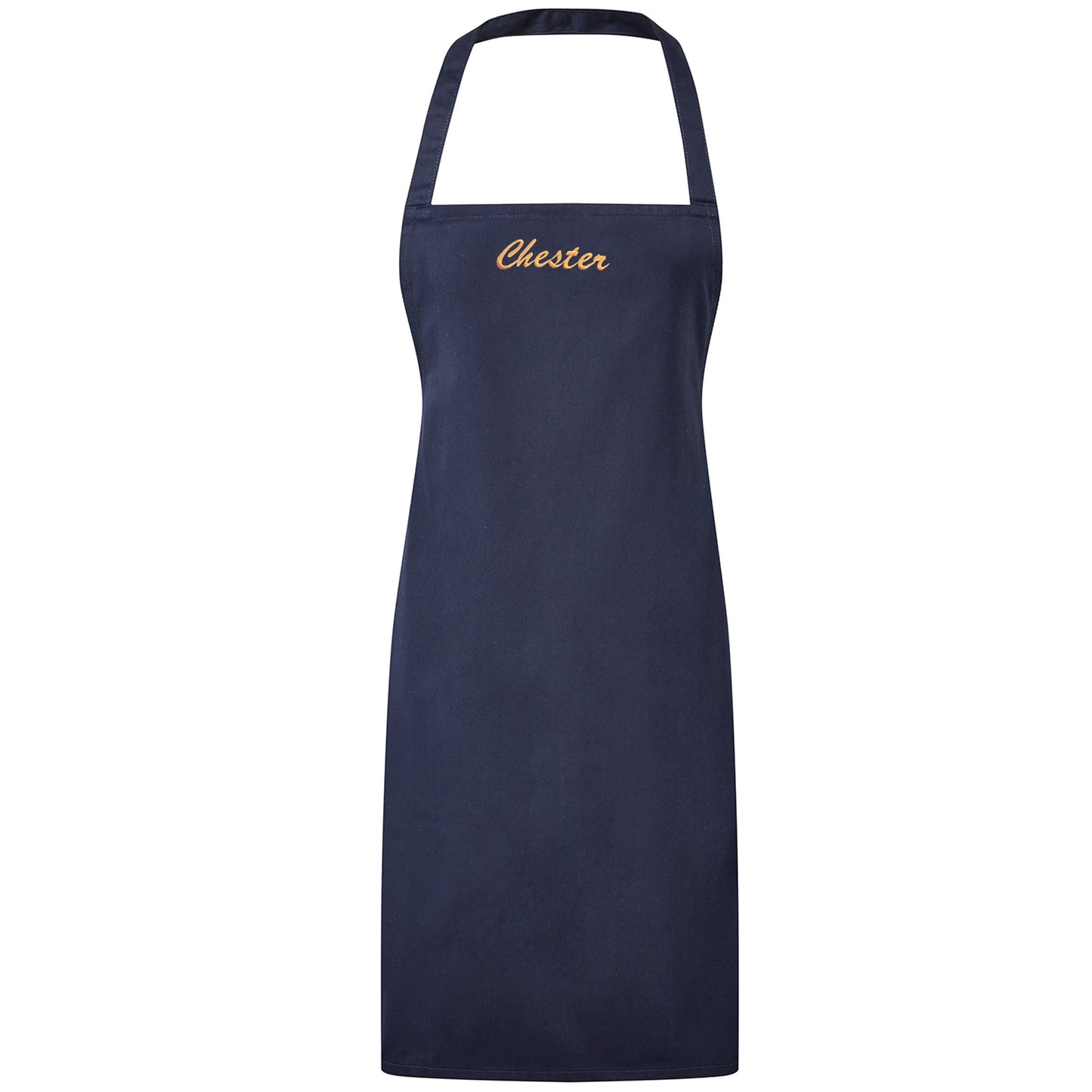 Personalised Embroidered Adult Apron customised with your Text Size
