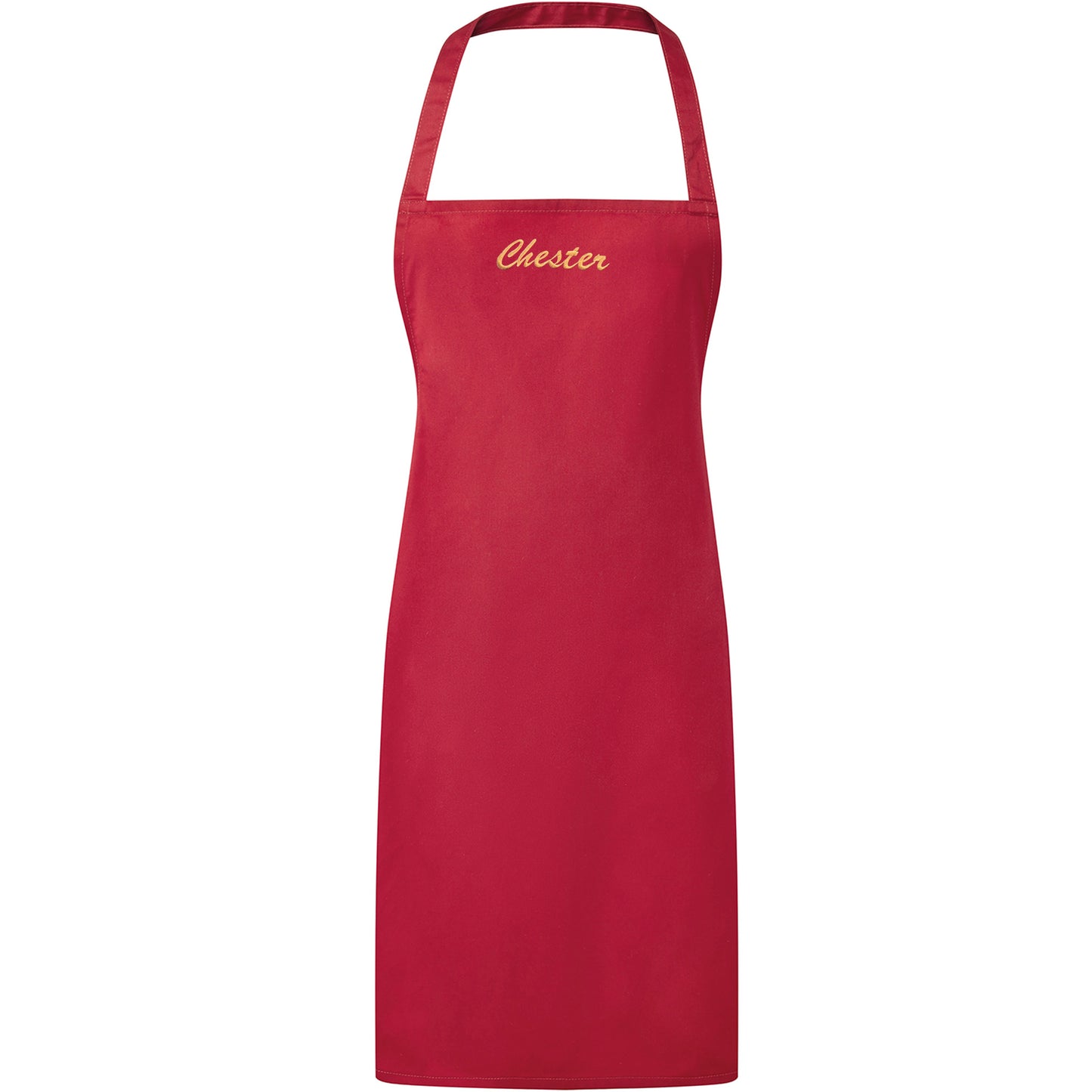 Personalised Embroidered Adult Apron customised with your Text Size