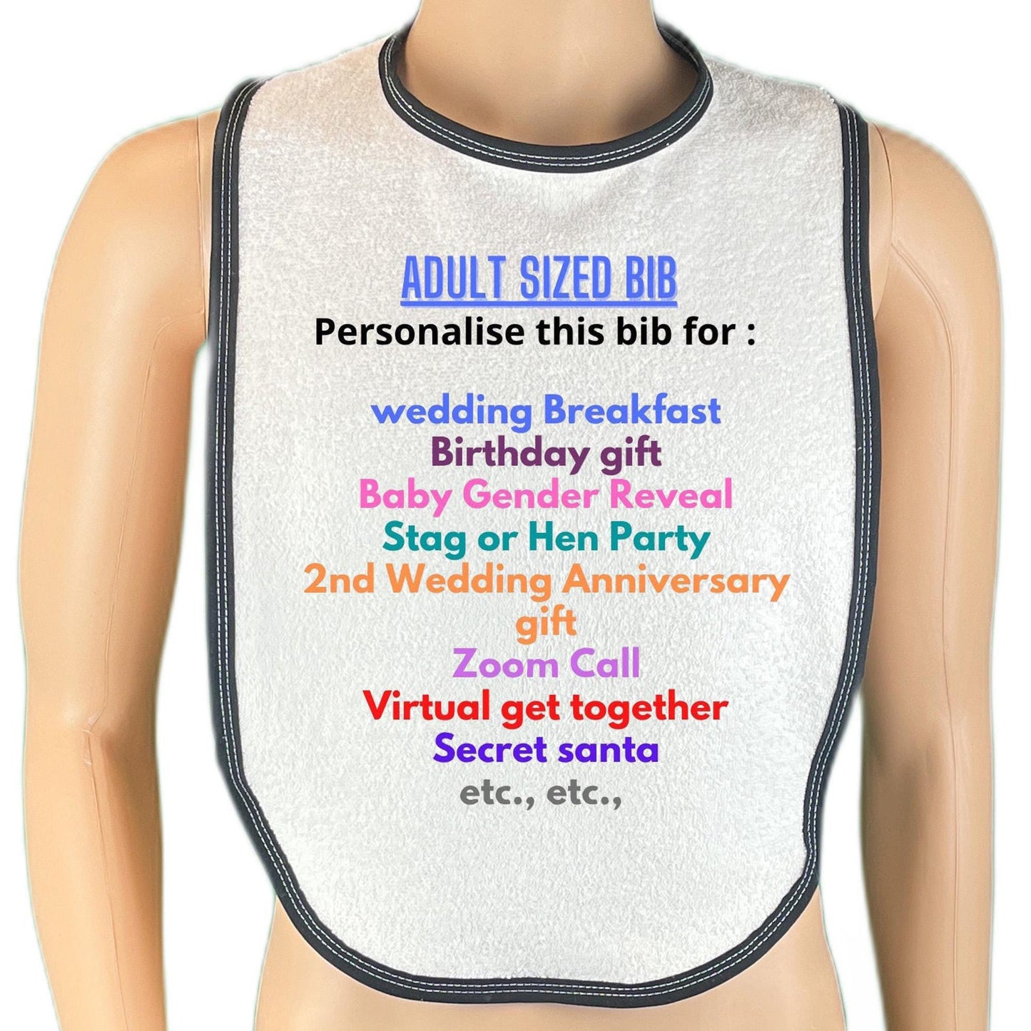 Personalised Adult Text Bib