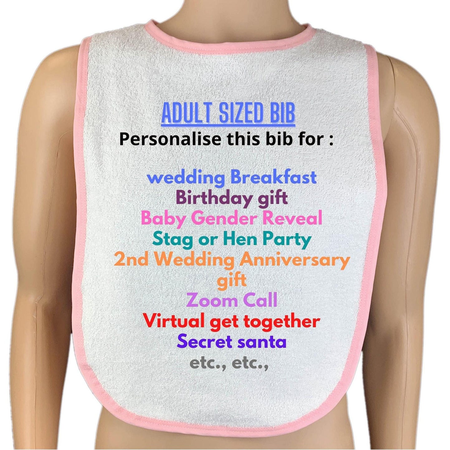 Personalised Adult Text Bib