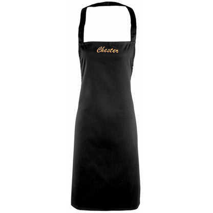 Personalised Embroidered Adult Apron customised with your Text Size