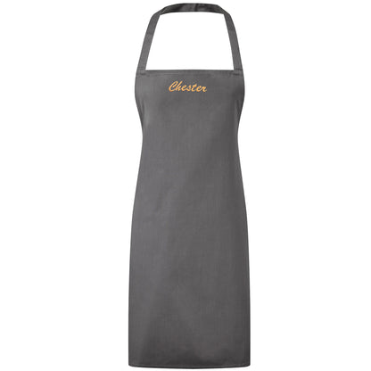 Personalised Embroidered Adult Apron customised with your Text Size