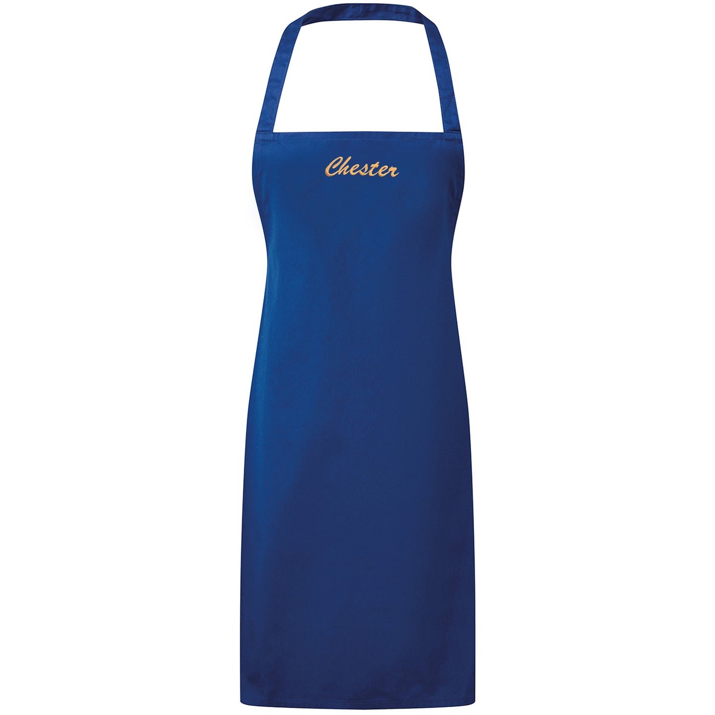 Personalised Embroidered Adult Apron customised with your Text Size